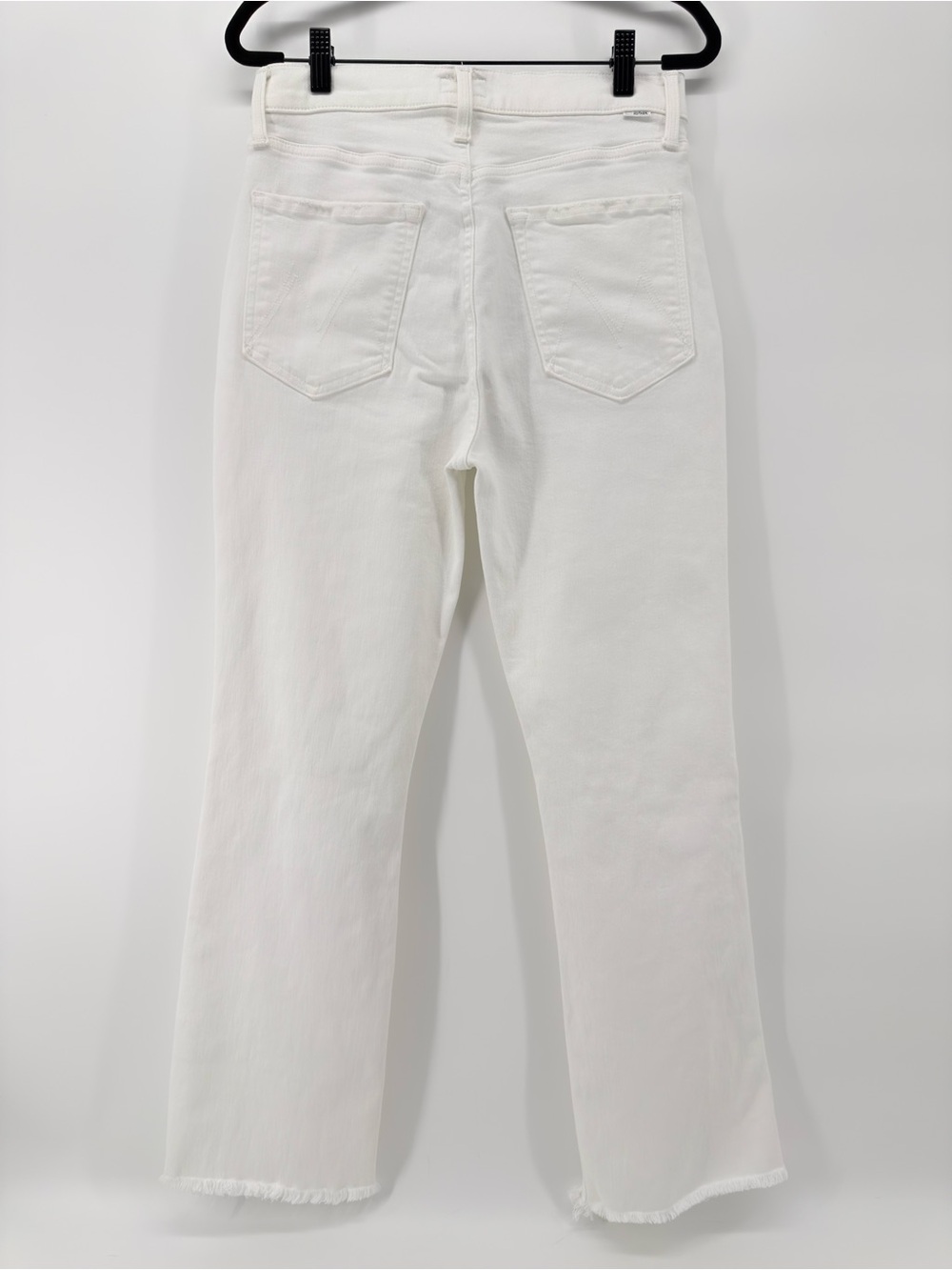MOTHER The Tripper Ankle Fray Jean 27 Stretch unfairest of them all white high